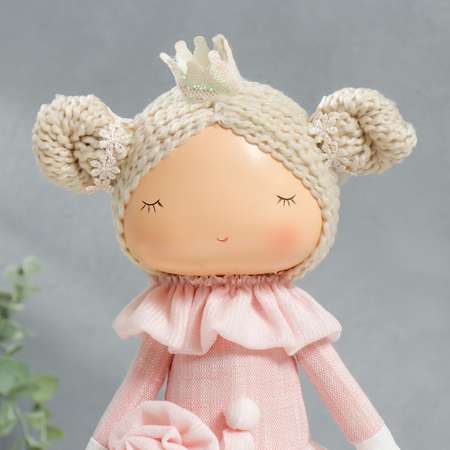 Кукла интерьерная Зимнее волшебство «Маленькая принцесса в розовом с цветком» 35х15 5х17 см