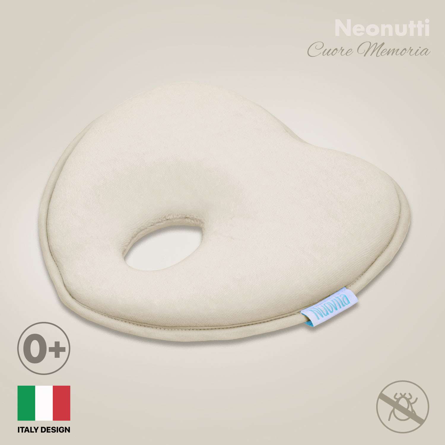 Подушка для новорожденного Nuovita NEONUTTI Cuore Memoria кремовый - фото 2