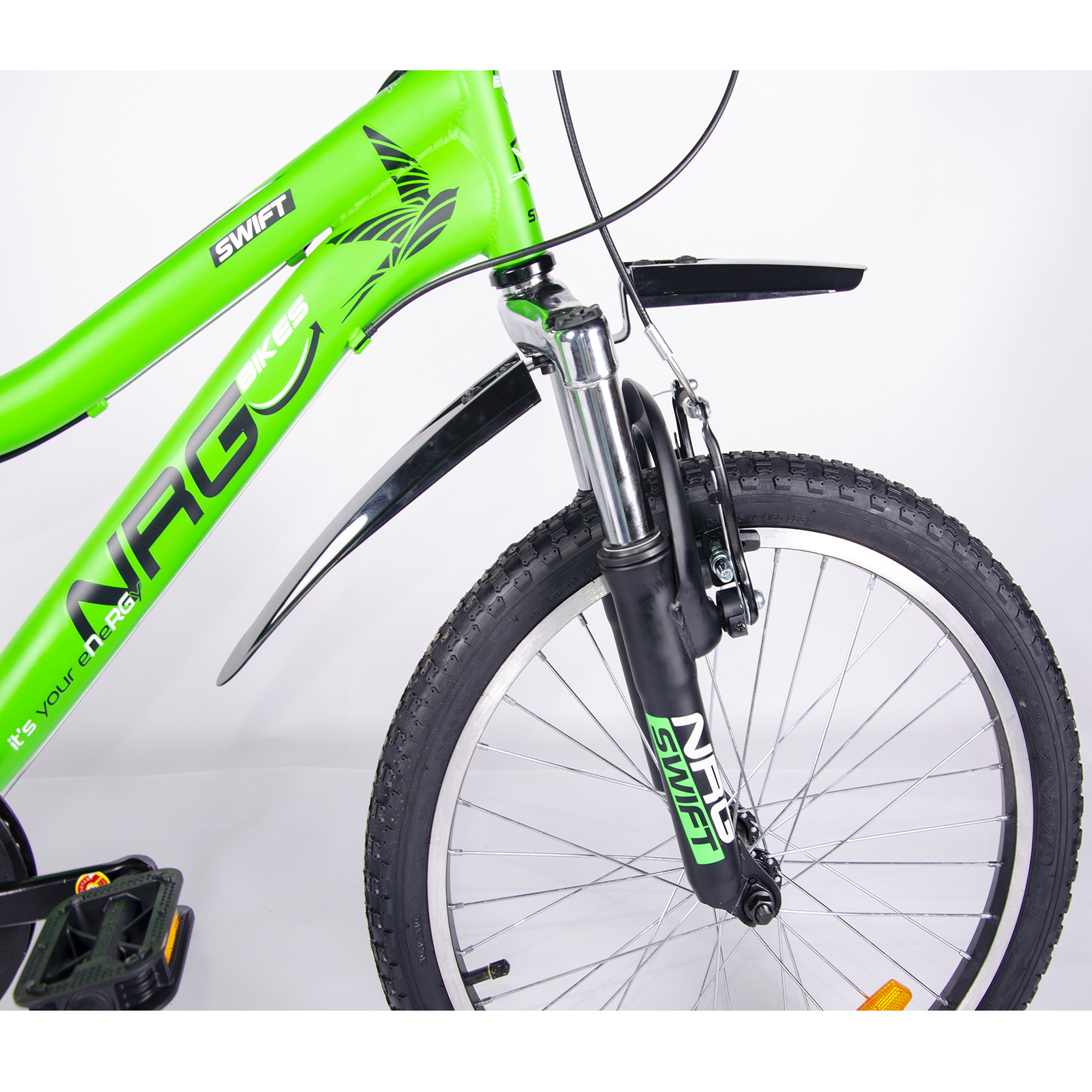 Велосипед NRG BIKES SWIFT 20 green-black-white - фото 7