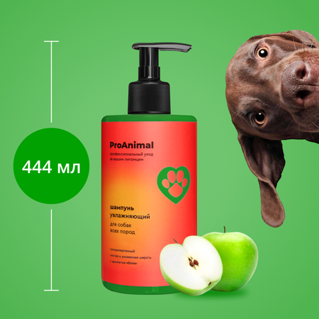 Шампунь с ароматом яблока ProAnimal универсальный домашний увлажняющий для собак