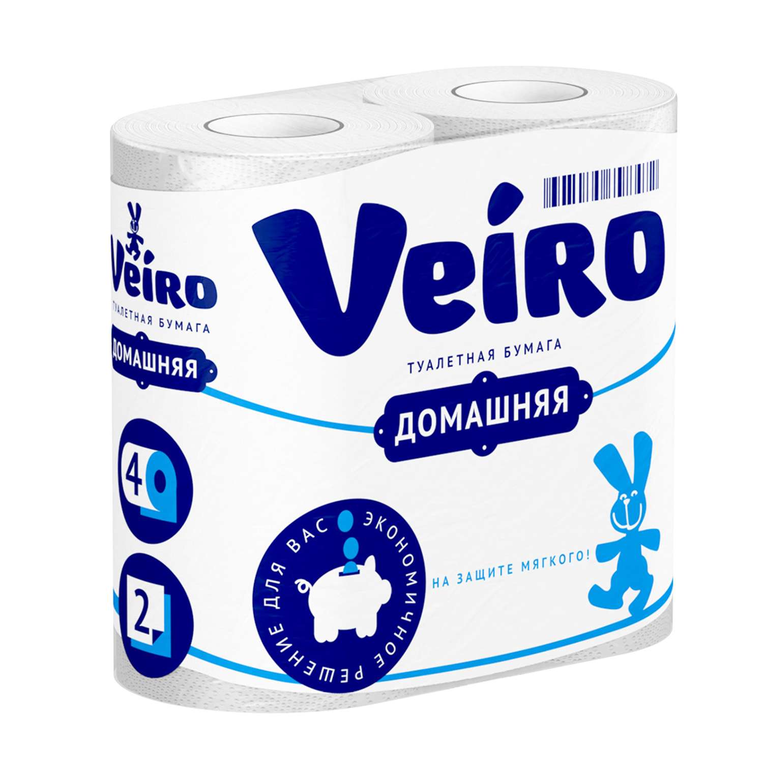 Туалетная бумага Veiro Домашняя 2 слоя/4 рулона Белая без аромата - фото 3
