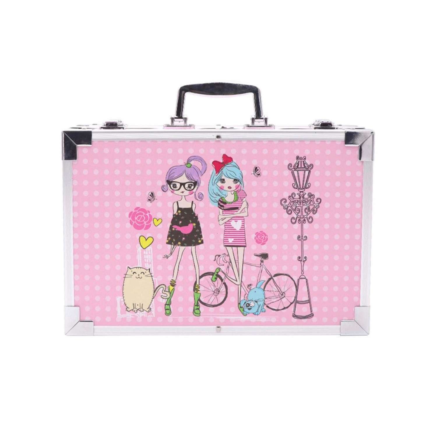Набор для рисования BeautyBasket в розовом металлическом чемодане - фото 1