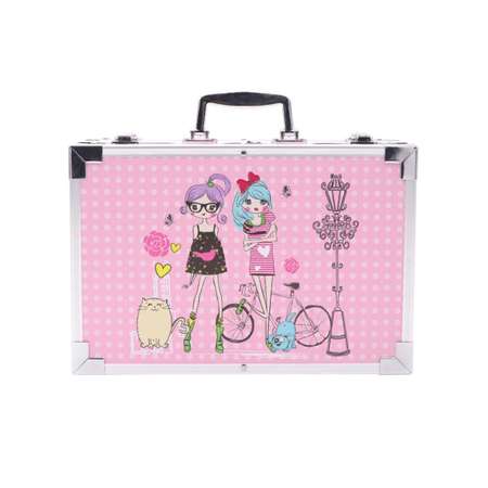 Набор для рисования BeautyBasket в розовом металлическом чемодане