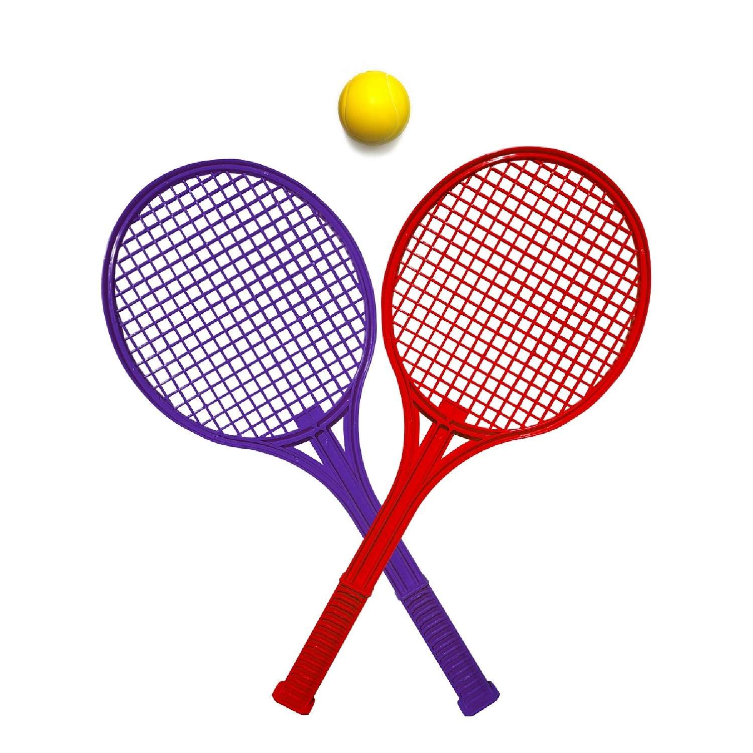Набор для пляжного тенниса BAUER в прозрачном рюкзаке красный-фиолетовый - фото 1