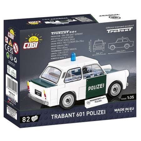 Конструктор COBI Автомобиль Trabant 601 Polizei 82 деталей