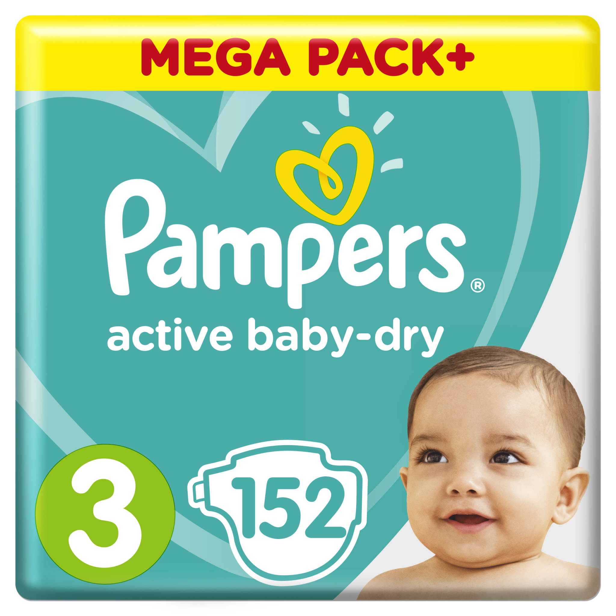 Подгузники Pampers Active Baby-Dry 3 6-10кг 152шт - фото 1