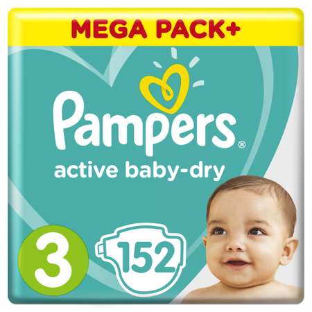 Подгузники Pampers Active Baby-Dry 152 шт. 3 6-10 кг