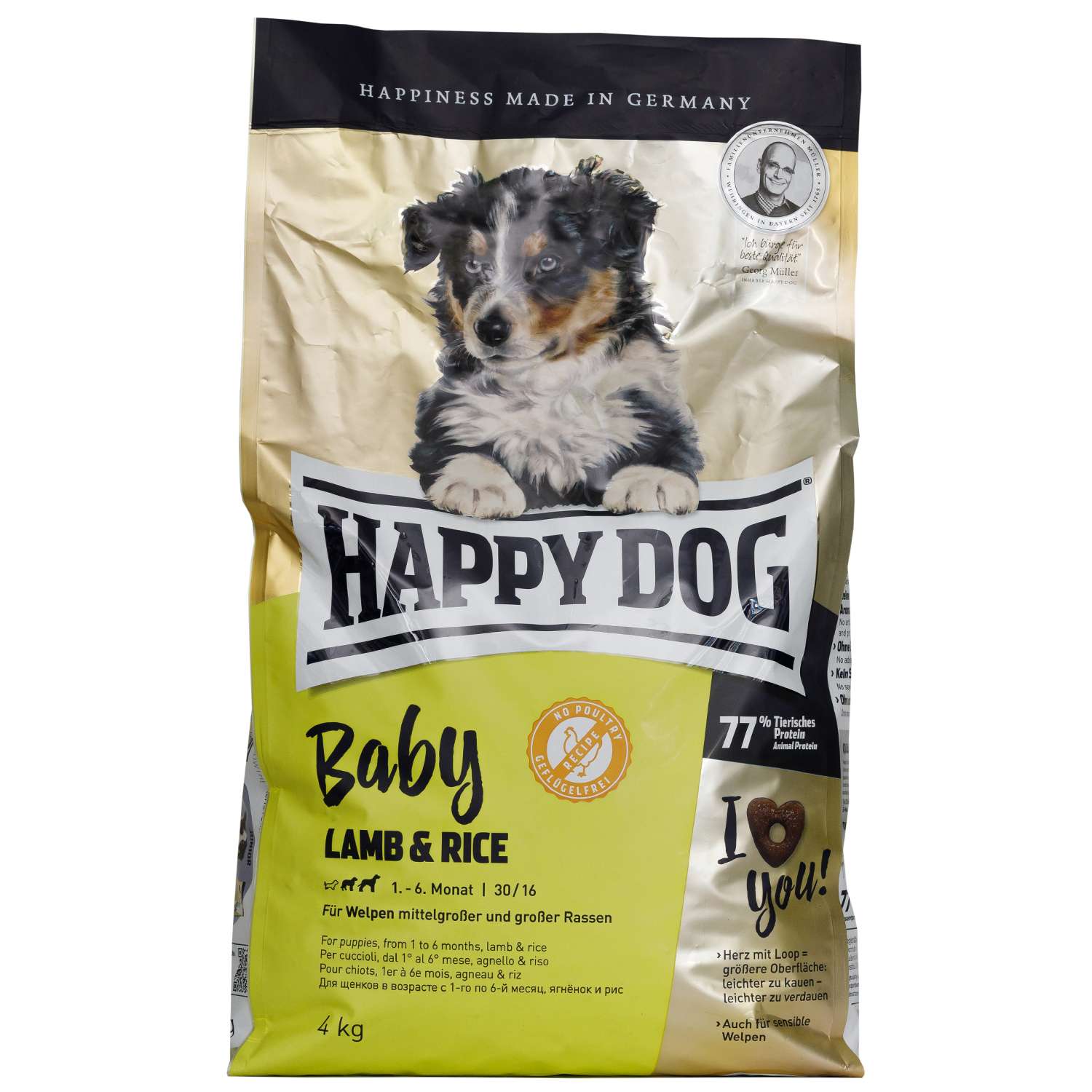 Корм для собак Happy Dog Supreme Baby ягненок-рис 4кг - фото 1
