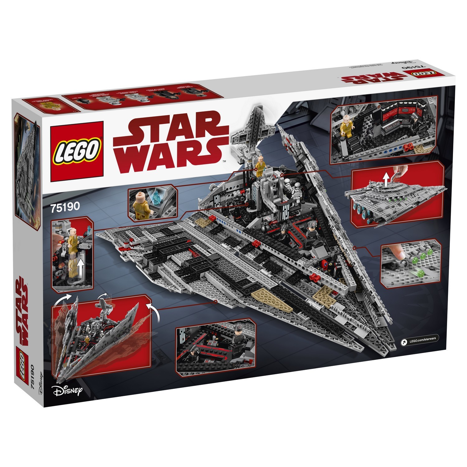 Конструктор LEGO Star Wars TM Звёздный разрушитель Первого Ордена (75190)  купить по цене 11999 ₽ в интернет-магазине Детский мир