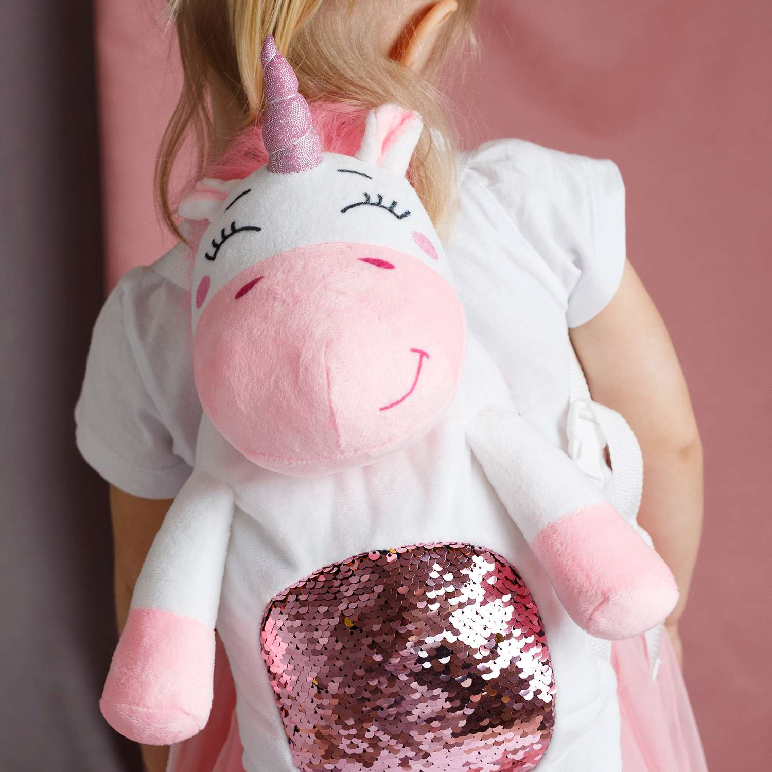 Рюкзак Играмир Детский розовый с пайетками Единорог - фото 4