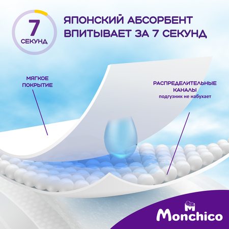 Подгузники Monchico 28 шт. L 7-14 кг