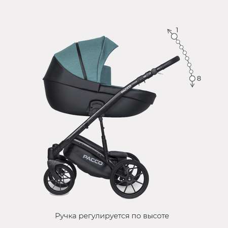 Коляска детская универсальная Riko Basic PACCO 2 в 1 03 Lagoon бирюзовый-черный