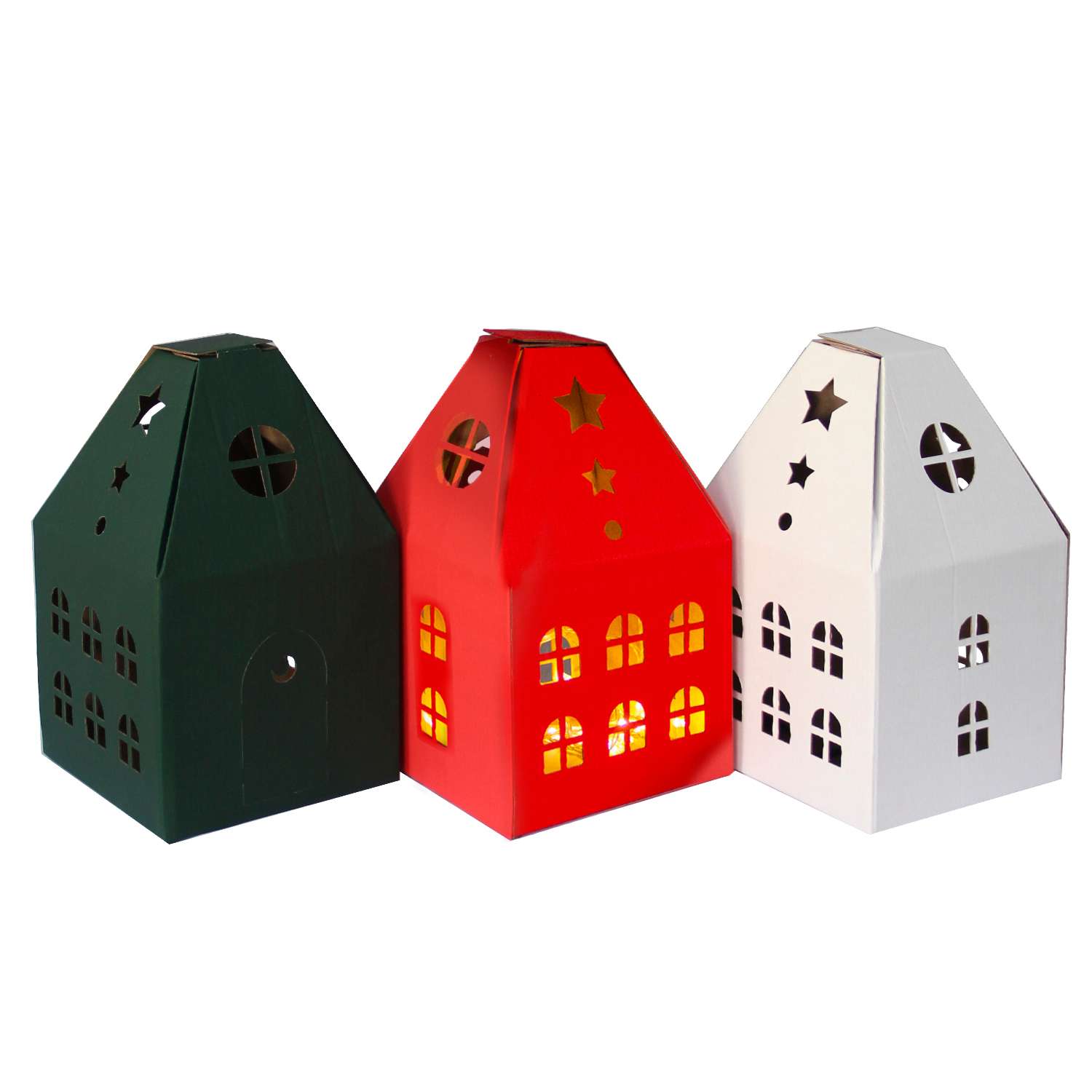 Набор подарочных коробок Символик Дом с подсветкой 3 шт. Цветные - фото 1