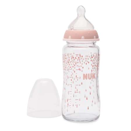 Бутылочка Nuk First Choice Plus 240 мл силиконовая соска для пищи М-1 в ассортименте