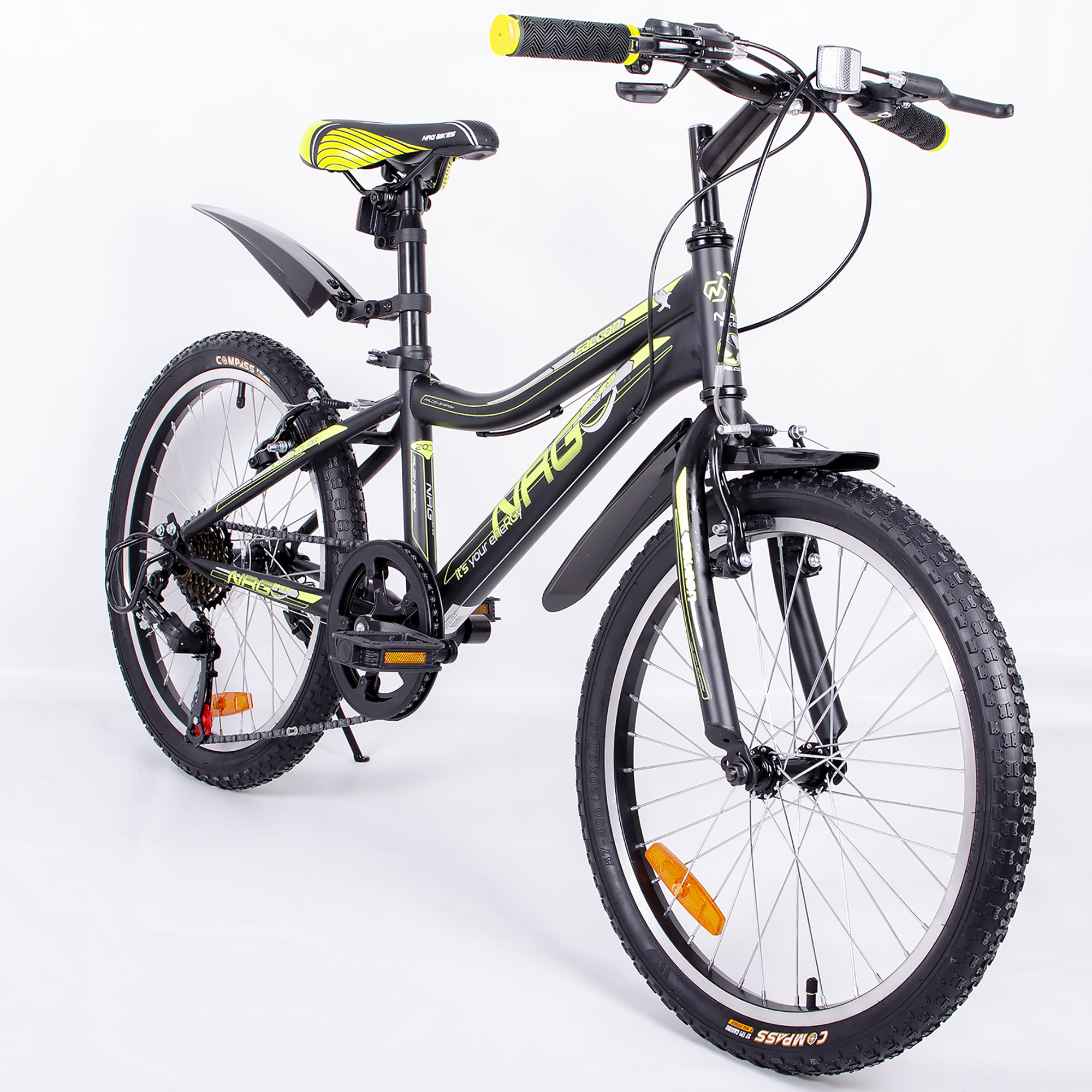 Велосипед NRG BIKES Falcon 20 black-lemon-silver - фото 10