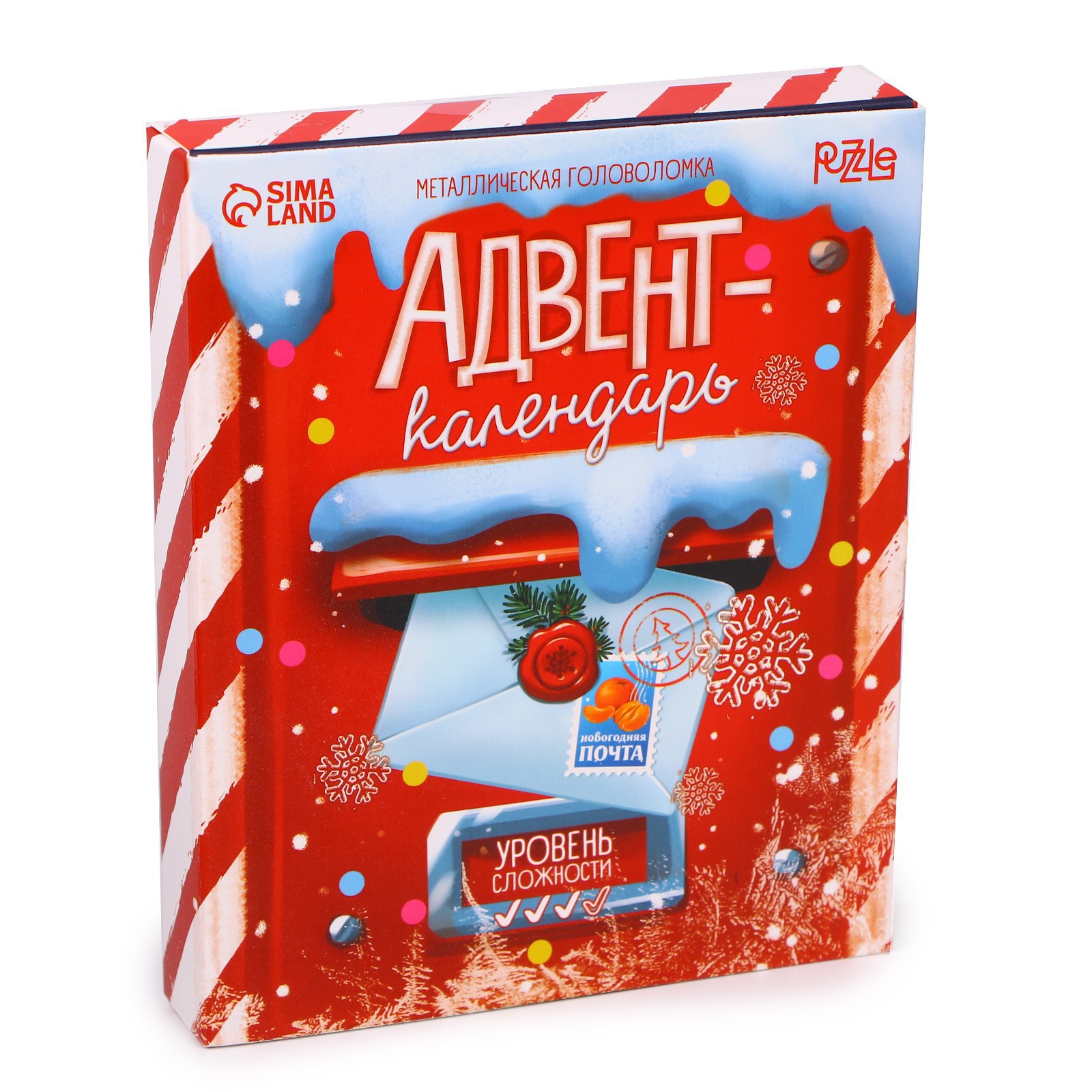 Головоломка Puzzle Time металлическая «Адвент-календарь» новогодняя почта - фото 5