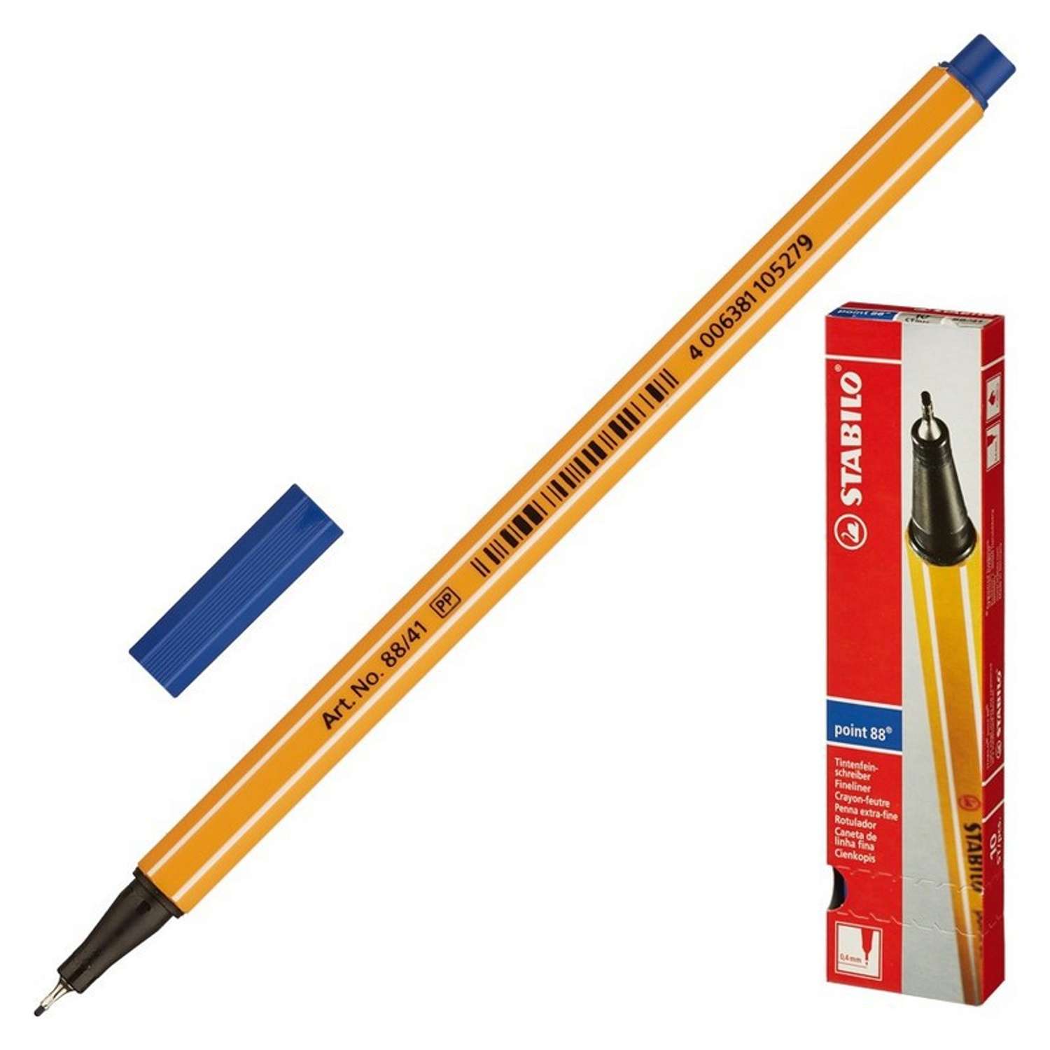 Ручка капилярная STABILO синяя 04мм - фото 1