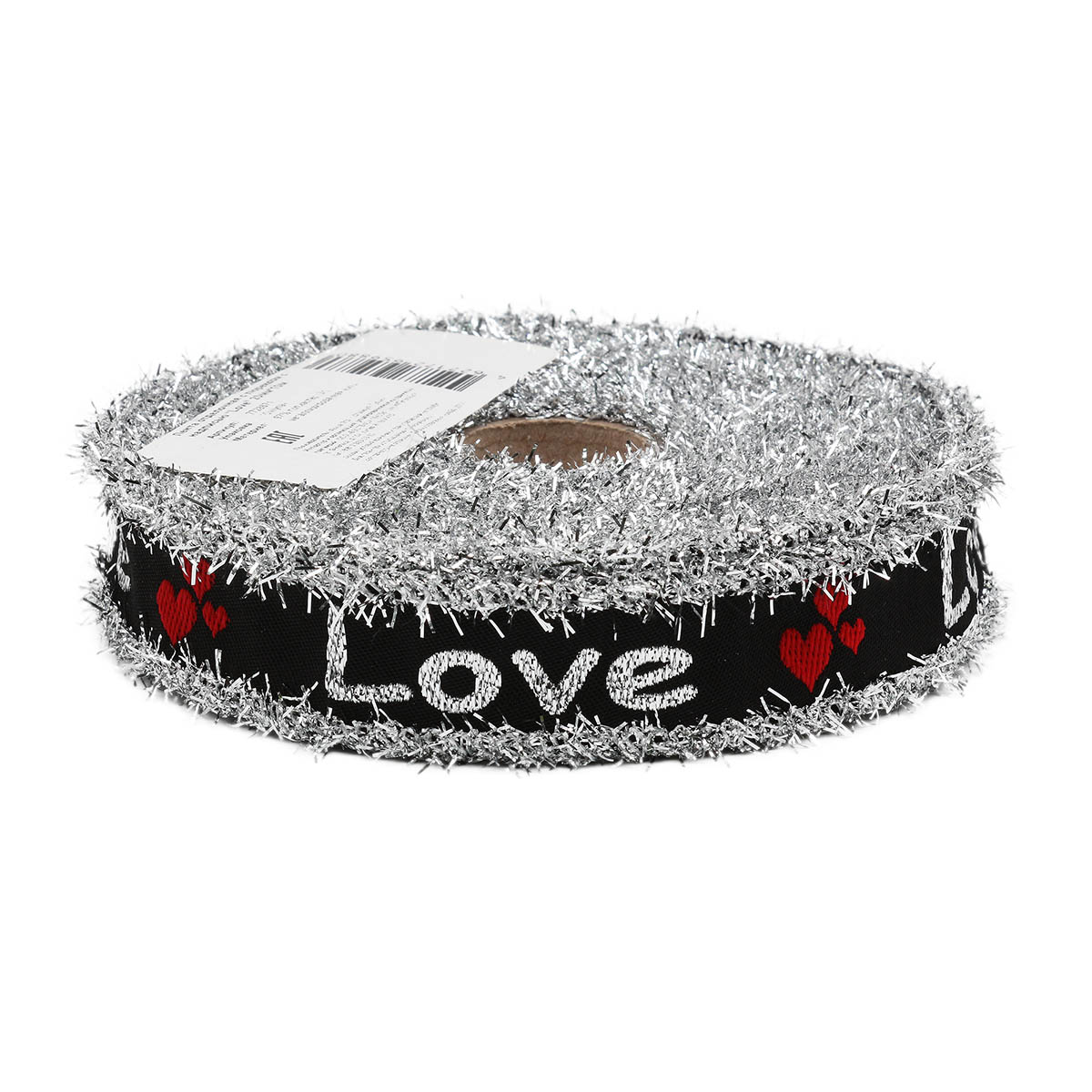 Лента Айрис отделочная с люрексом с надписью для шитья упаковки творчества Love 20 мм 10 м - фото 3