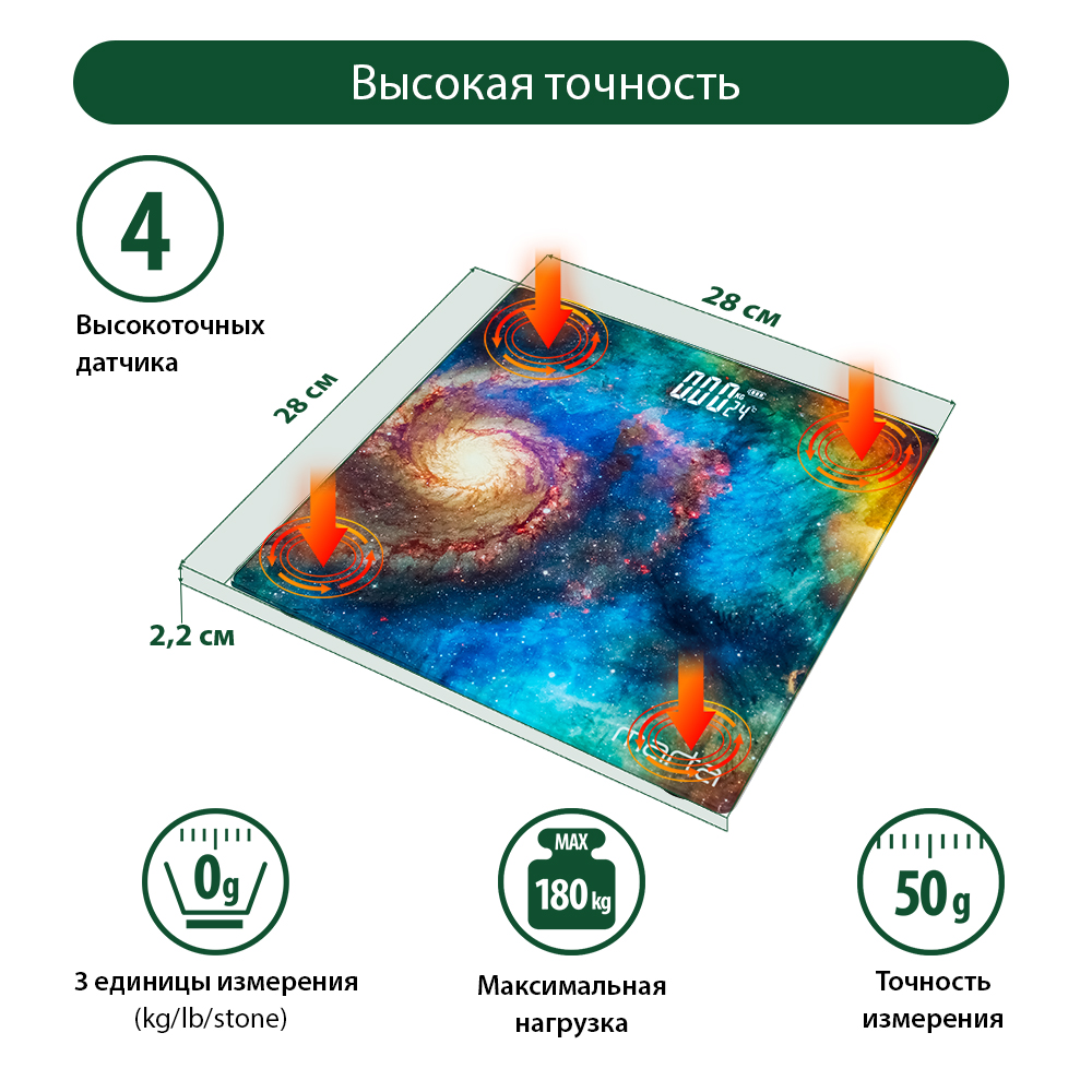 Весы напольные MARTA MT-SC3601 сенсорные встроенный термометр LED дисплей вихрь - фото 6