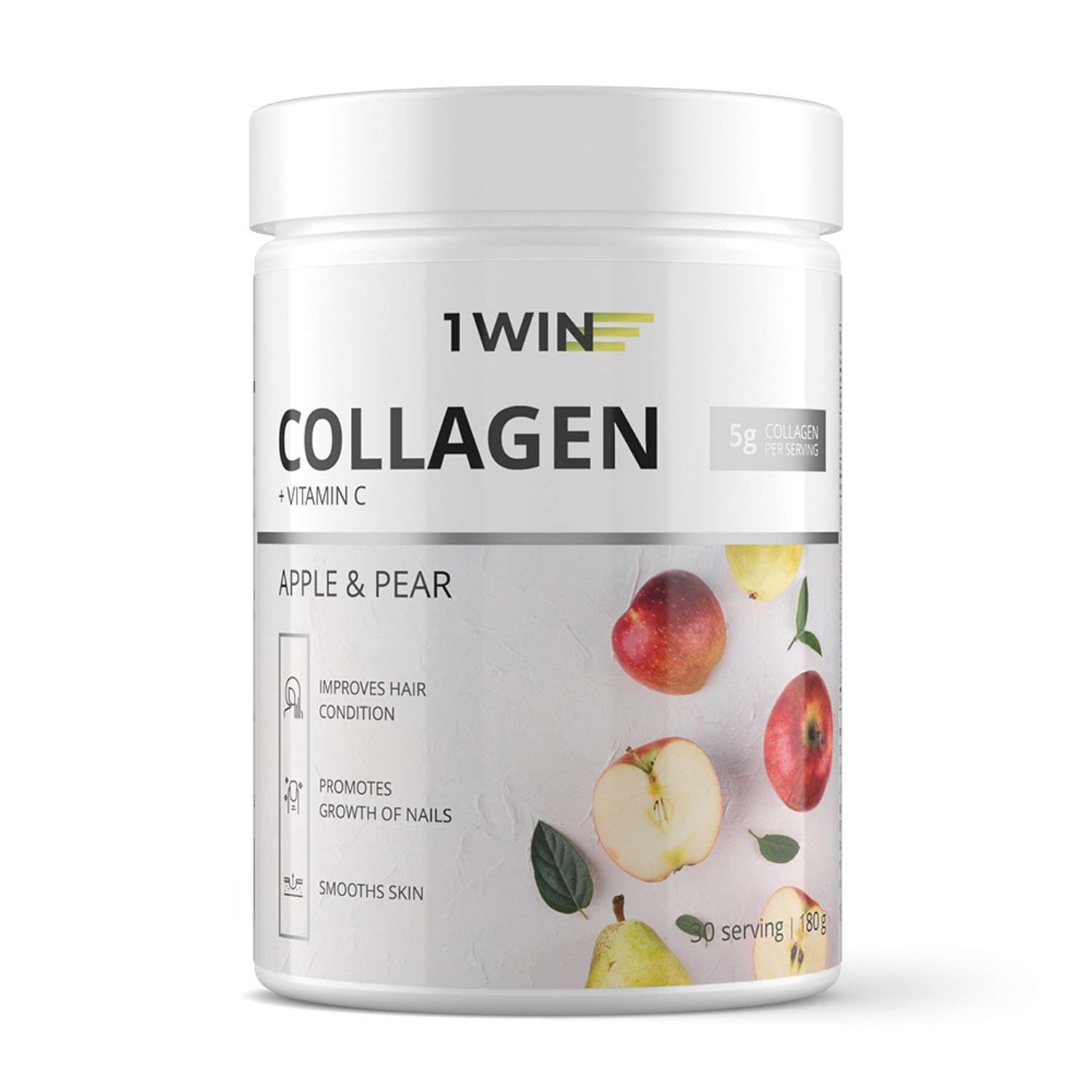 Коллаген 1WIN + Витамин С Вкус: Яблоко-Груша 30 порций 180 г - фото 1