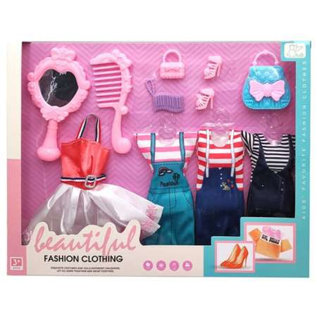 Игровой набор Модница Наша Игрушка комплект одежды и аксессуаров для куклы 11 шт