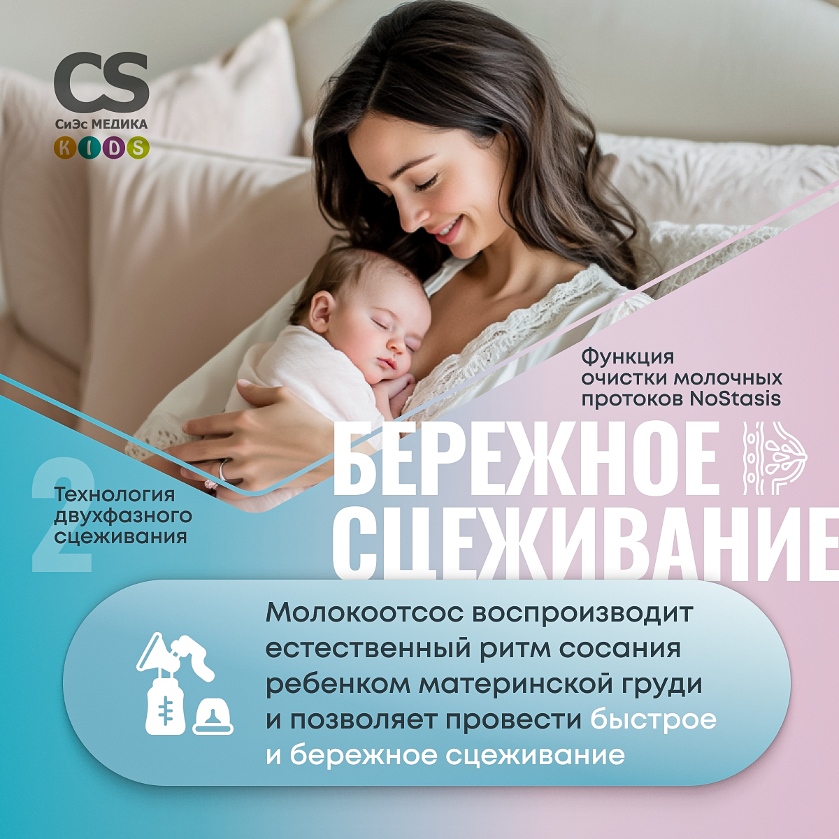 Молокоотсос электронный CS MEDICA KIDS CS-45 - фото 3