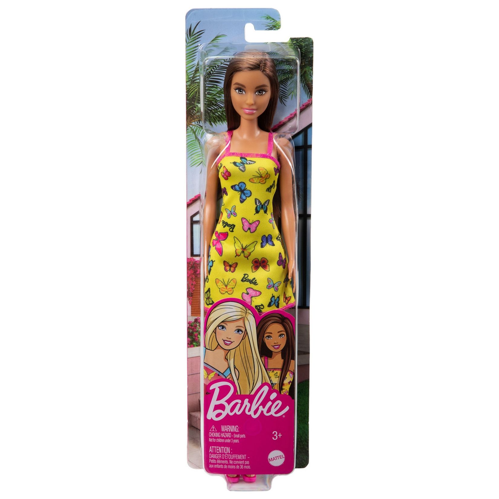 Кукла Barbie Игра с модой в желтом платье HBV08 купить по цене 349 ₽ в  интернет-магазине Детский мир