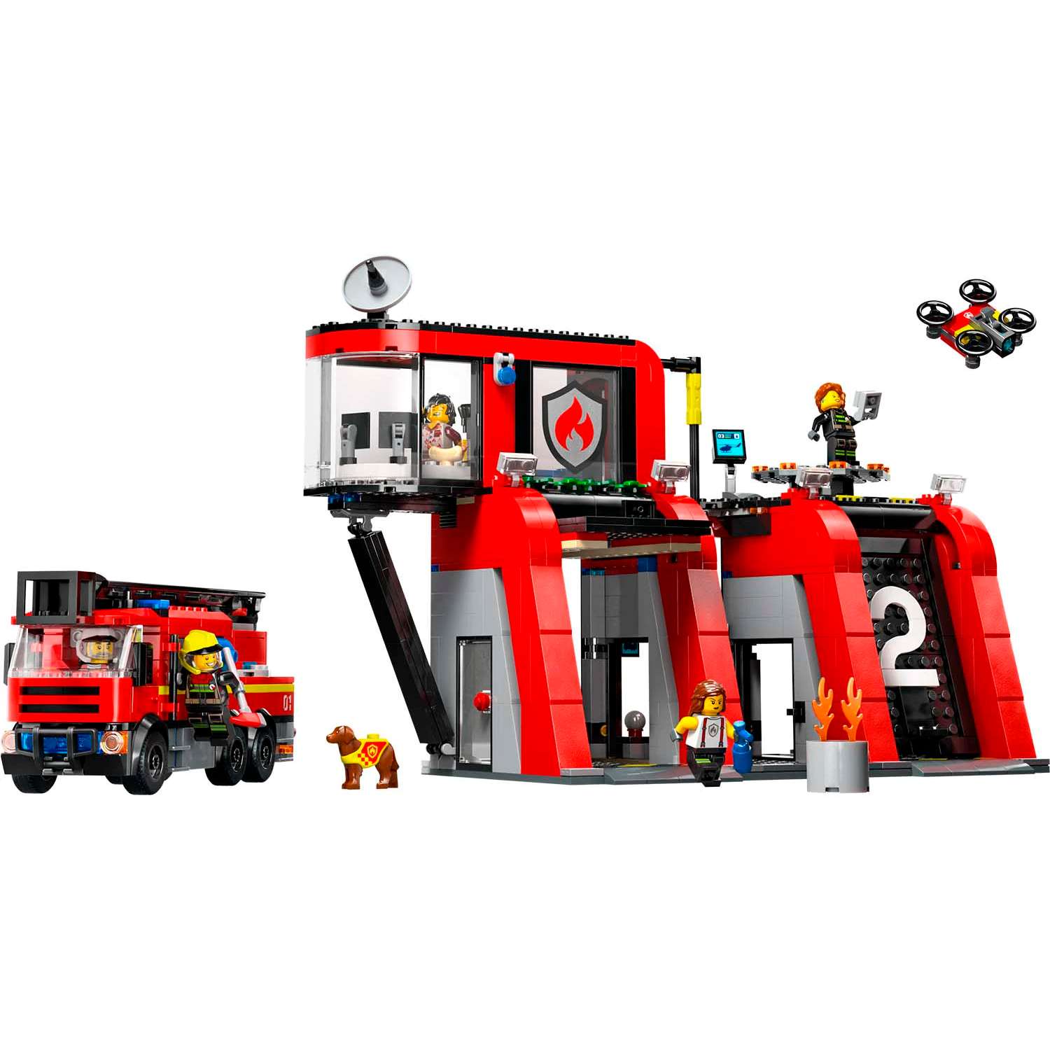 Конструктор детский LEGO City Пожарная часть и пожарная машина 60414 - фото 9