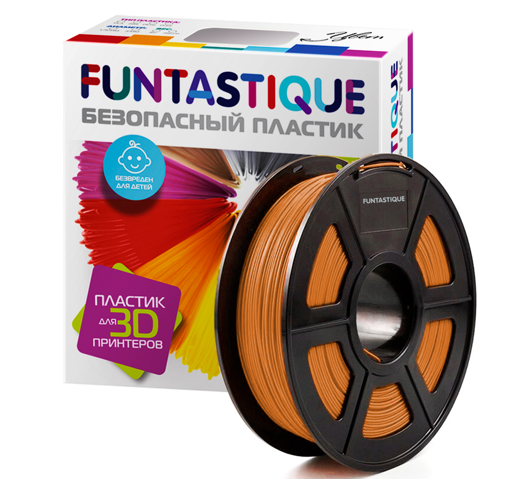 Пластик для 3D печати FUNTASTIQUE PETG 1.75 мм 1 кг цвет Янтарный - фото 1