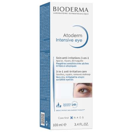 Интенсивный уход Bioderma Atoderm 3 в 1 для очищения питания и восстановления чувствительной кожи век 100 мл