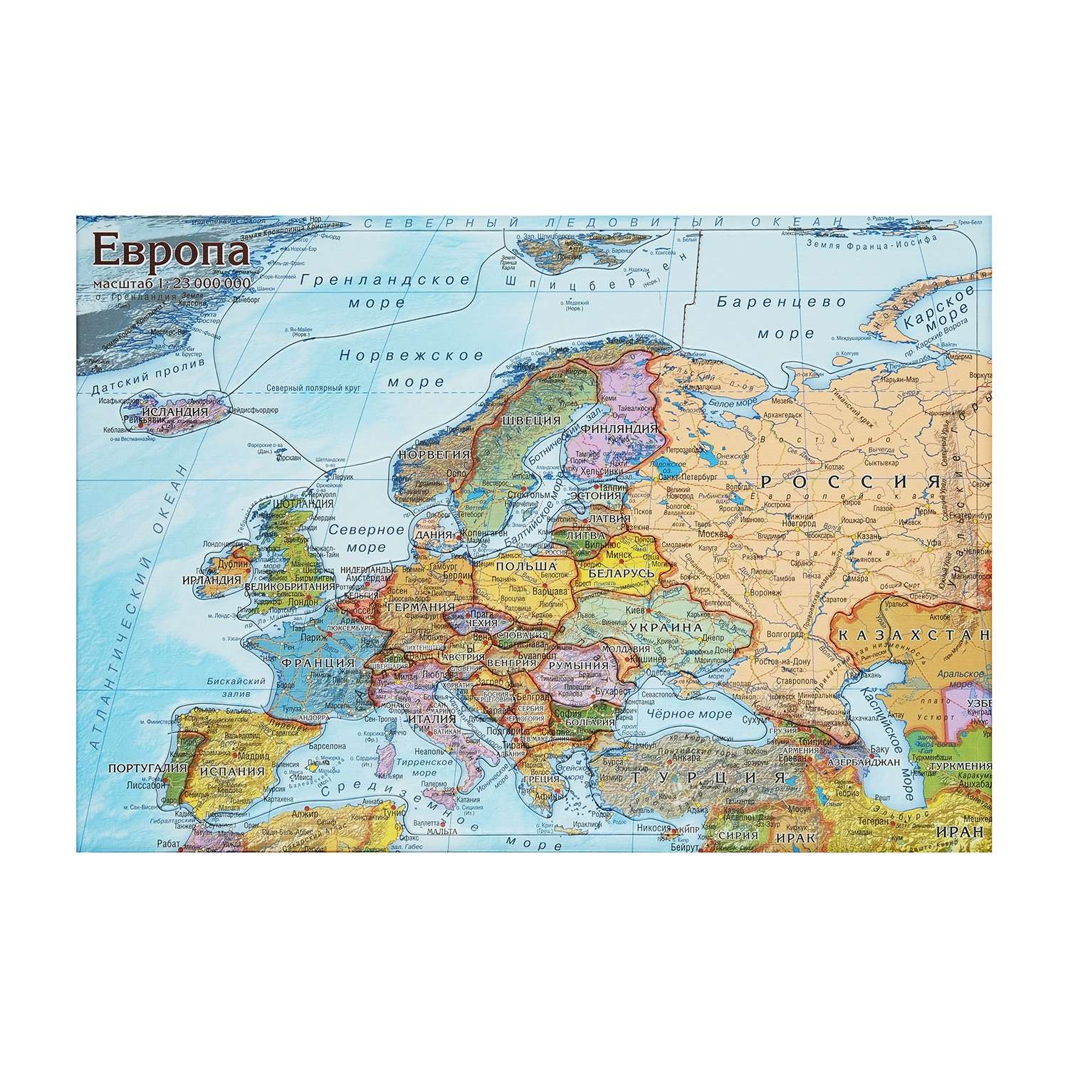 Карта-пазл георафический АГТ Геоцентр Европа для детей 49 деталей 23х33 см - фото 1