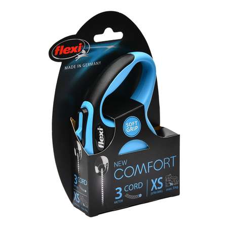 Рулетка Flexi New Comfort XS трос 3 м до 8кг Черный-Синий