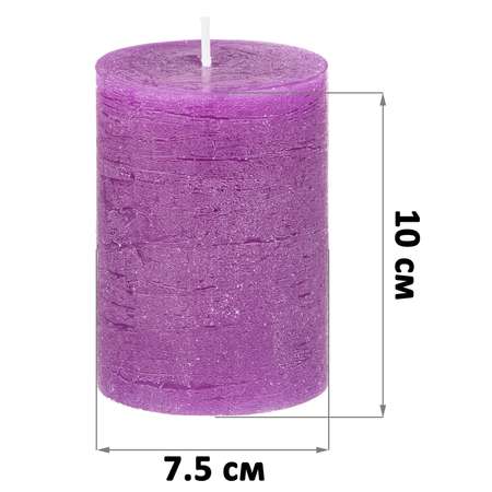 Набор El Casa 2-х свечей 7.5х7.5х10 см Candeline молочная. фиолетовая
