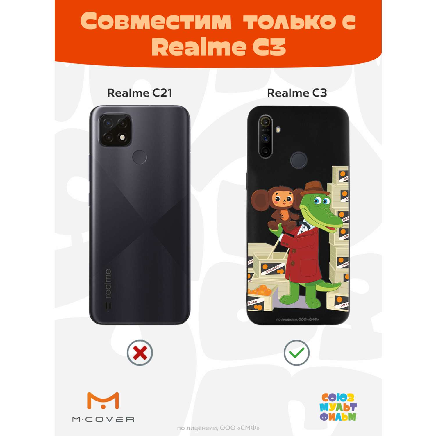 Силиконовый чехол Mcover для смартфона Realme C3 Союзмультфильм Ушастая  находка купить по цене 430 ₽ в интернет-магазине Детский мир