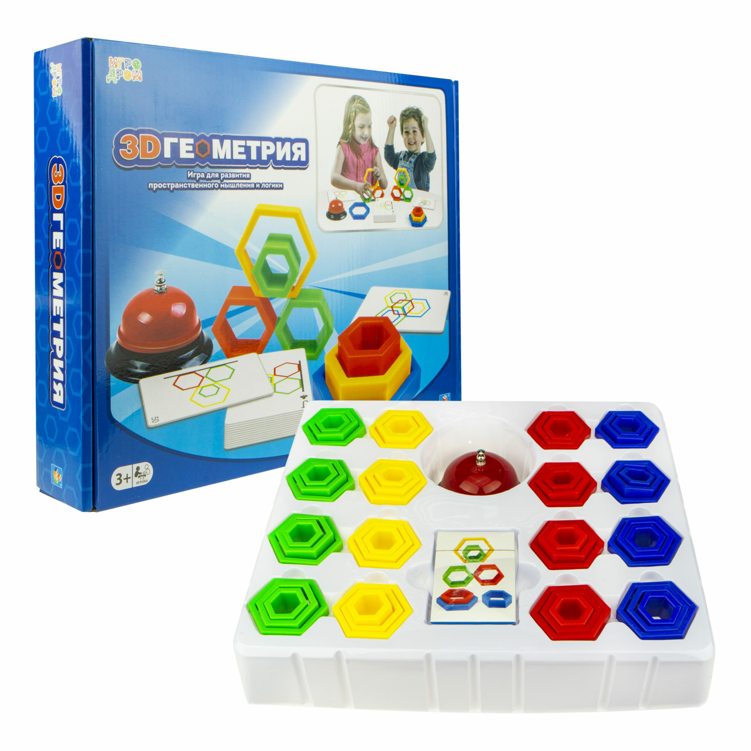 Игра настольная монтессори 1TOY Игродром 3D Геометрия - фото 5