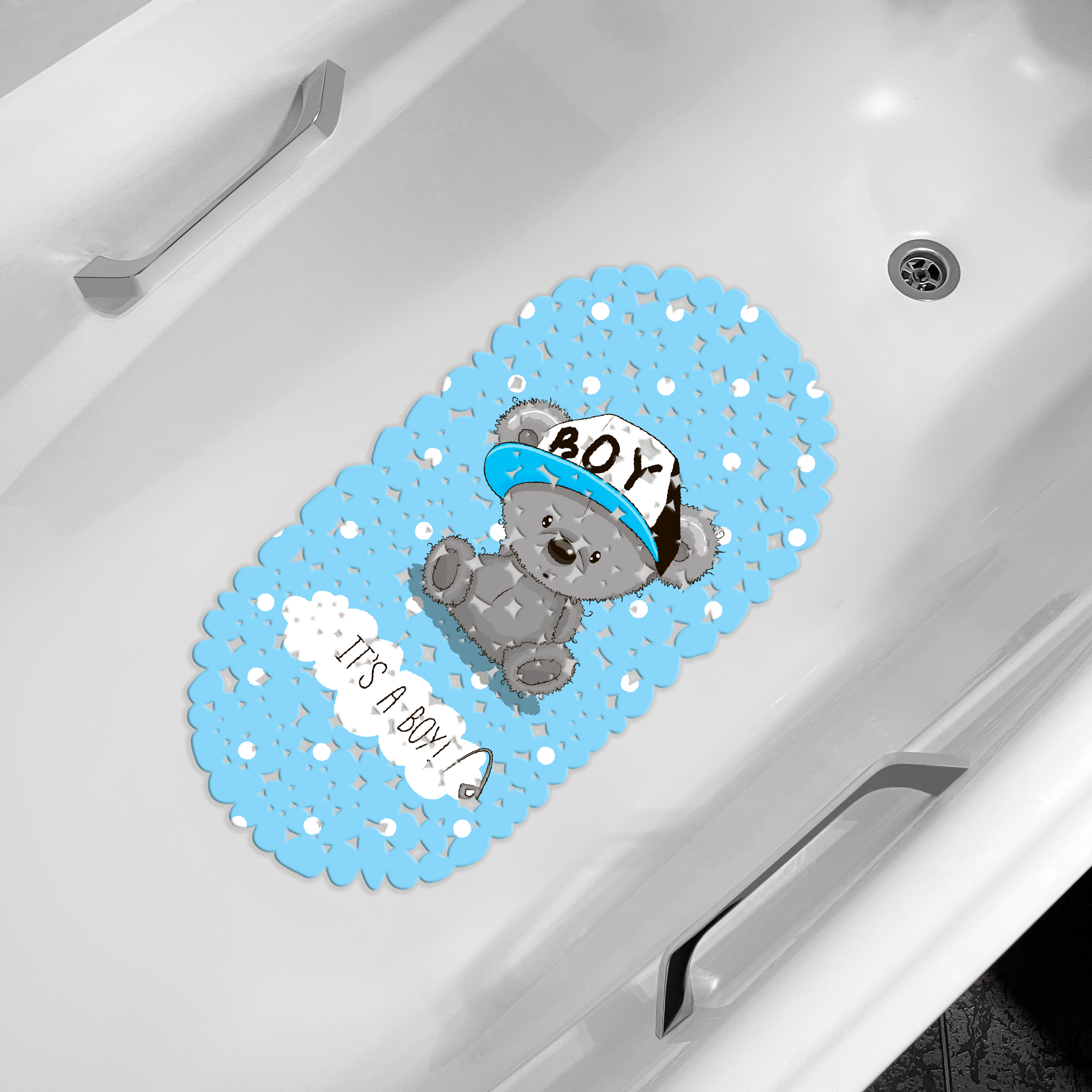 Коврик для ванны Babyton Мишка Its a Boy с присосками 7071 - фото 6
