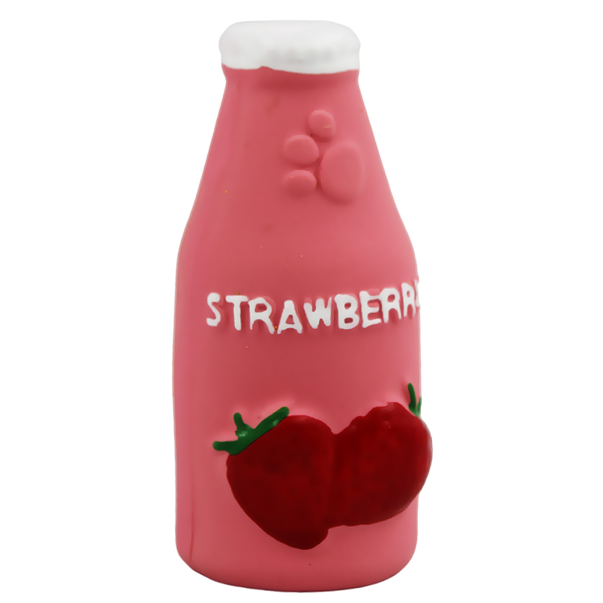 Игрушка пищащая латексная KIMRIK STORE Бутылочка STRAWBERRY имитация 9,5 см - фото 1