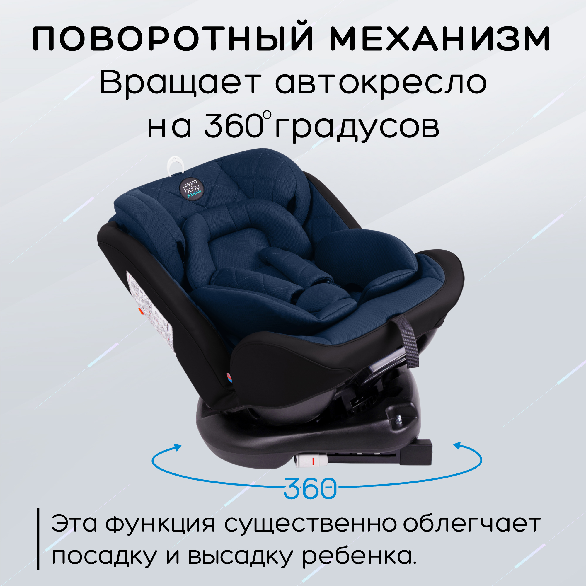 Автокресло Amarobaby Brilliant Isofix класс D группа 0+/1/2/3 Синий - фото 3