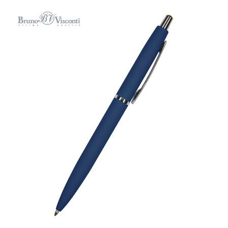 Ручка шариковая Bruno Visconti Автоматическая san remo цвет корпуса ярко-синий 1 мм синий в металическом черном футляре