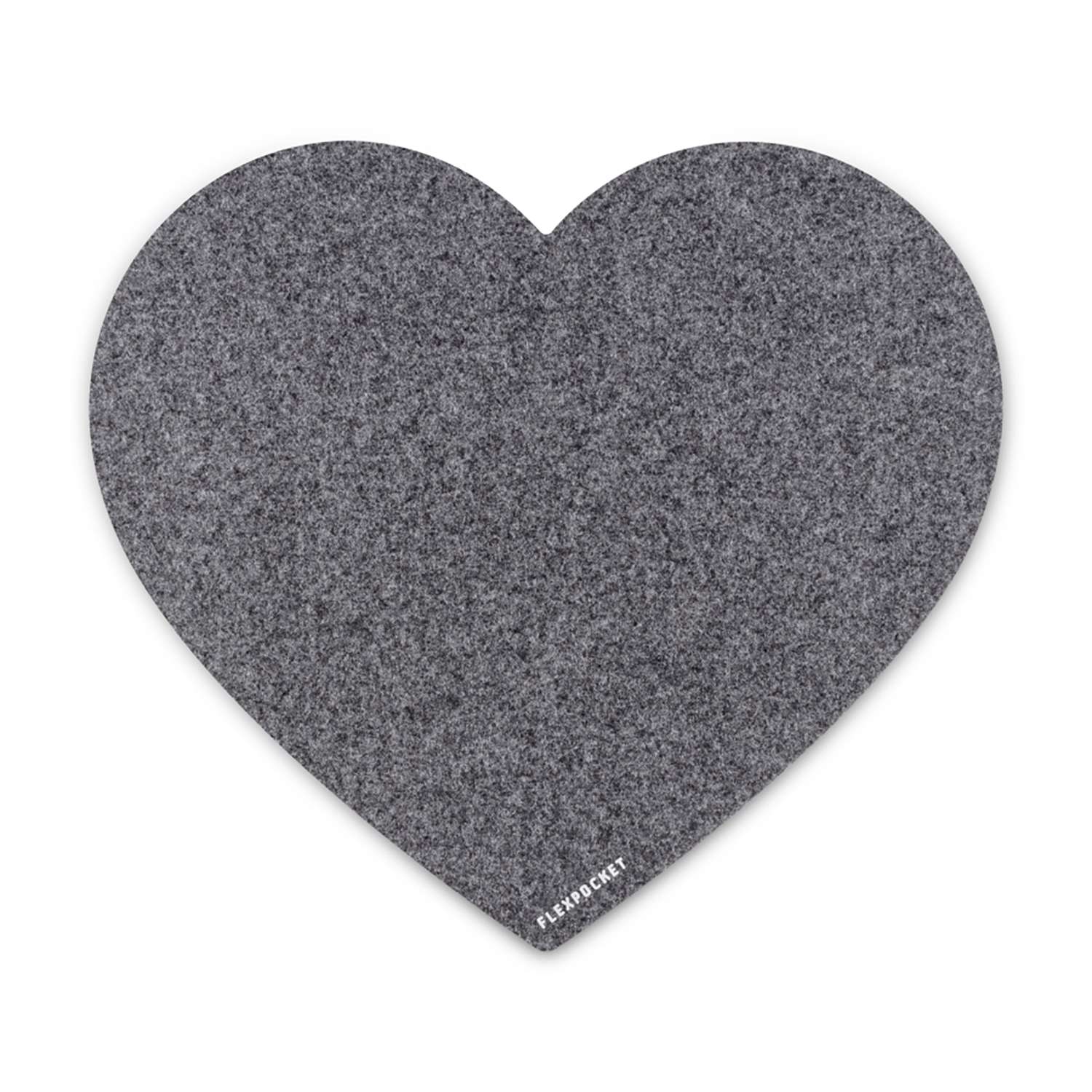 Настольный коврик Flexpocket для мыши в форме сердца 250х250мм темно-серый - фото 1