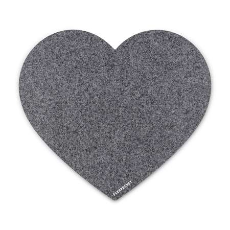 Настольный коврик Flexpocket для мыши в форме сердца 250х250мм темно-серый