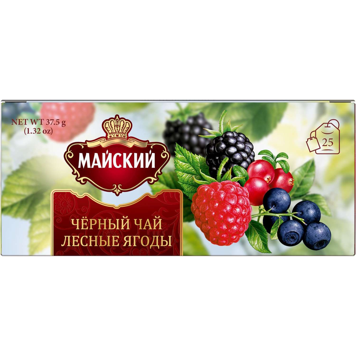 Чай Майский Лесные ягоды черный 25пакетиков - фото 1