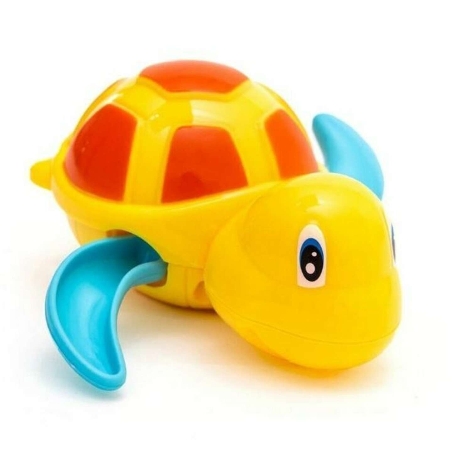 Заводная игрушка для ванной S+S Черепаха желтая большая плавает - фото 1