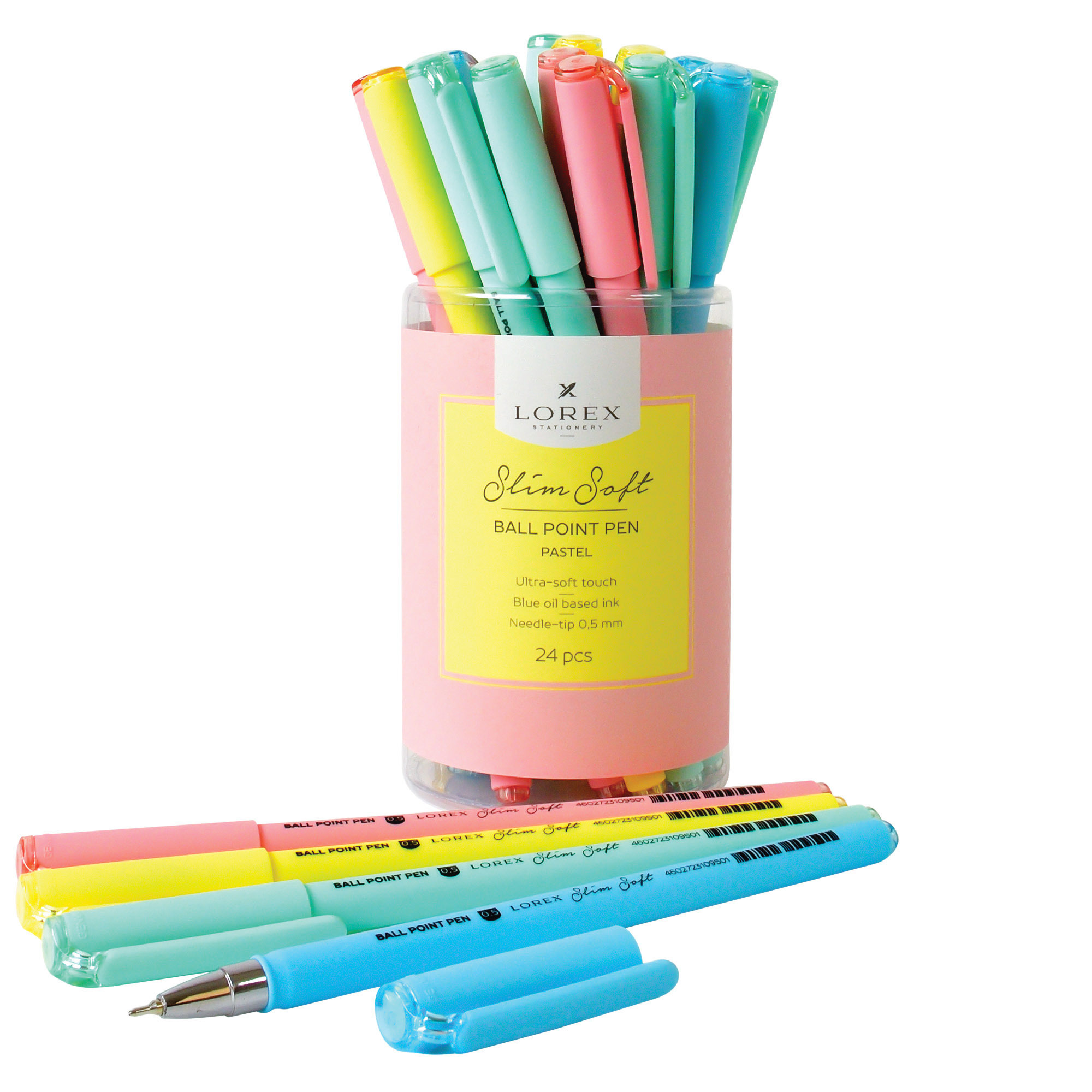 Ручка масляная Lorex Stationery Slim Soft Pastel Синий в ассортименте LXOPSS-PS1 - фото 2