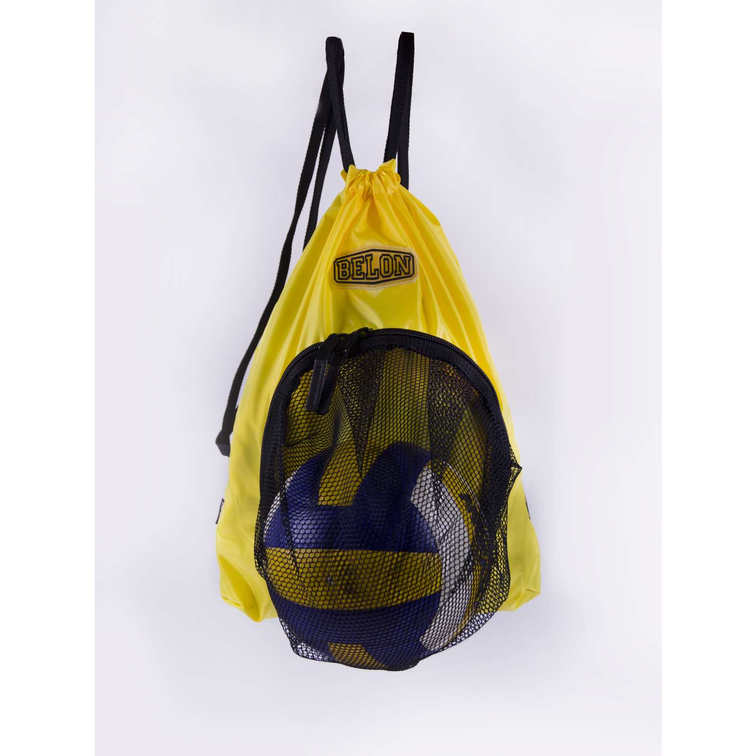 Мешок для сменных вещей Belon familia с карманом сеткой для мяча/ желтый ССМ-001-Ж - фото 1