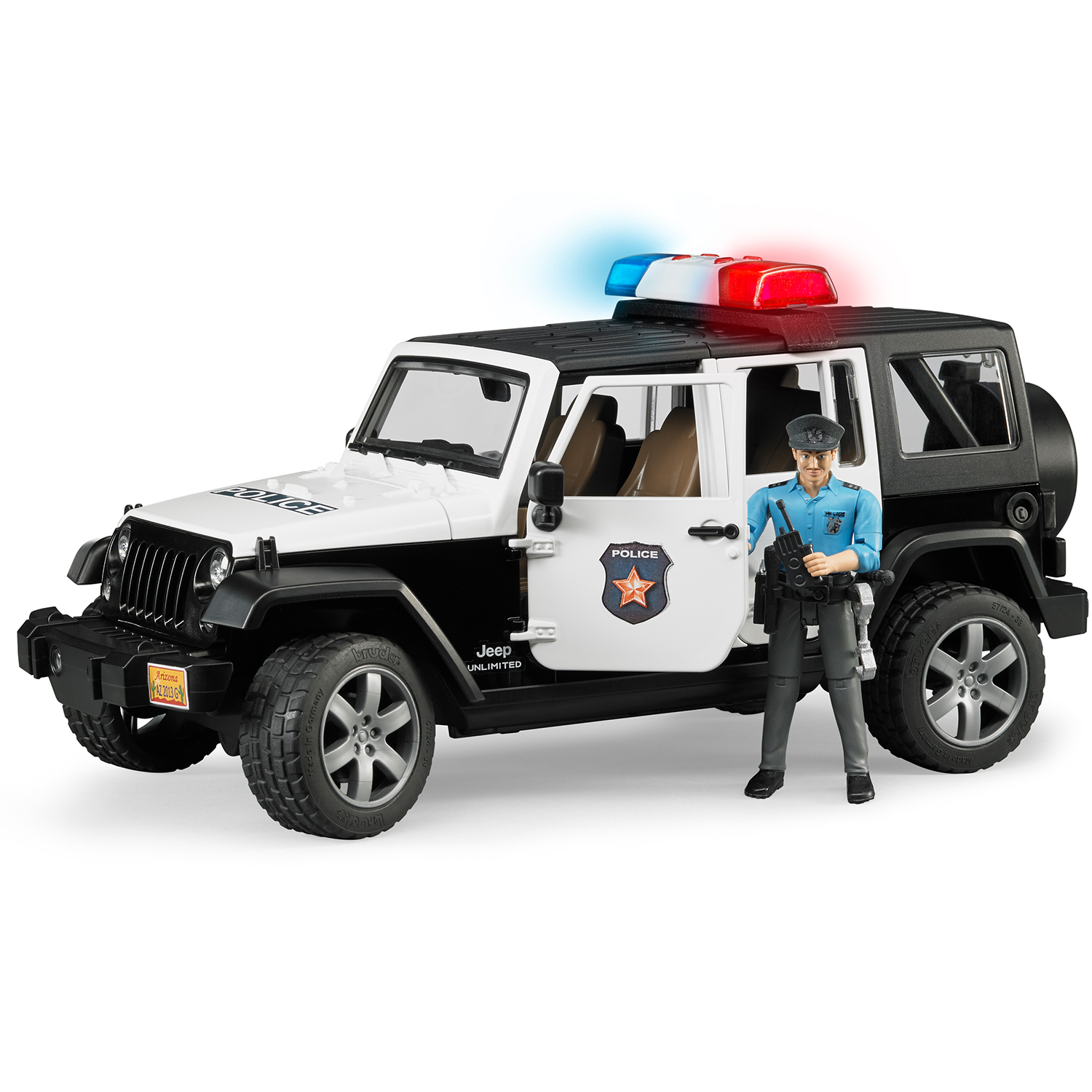 Внедорожник Bruder Jeep Wrangler Unlimited Rubicon Полиция с фигуркой  купить по цене 3699 ₽ в интернет-магазине Детский мир