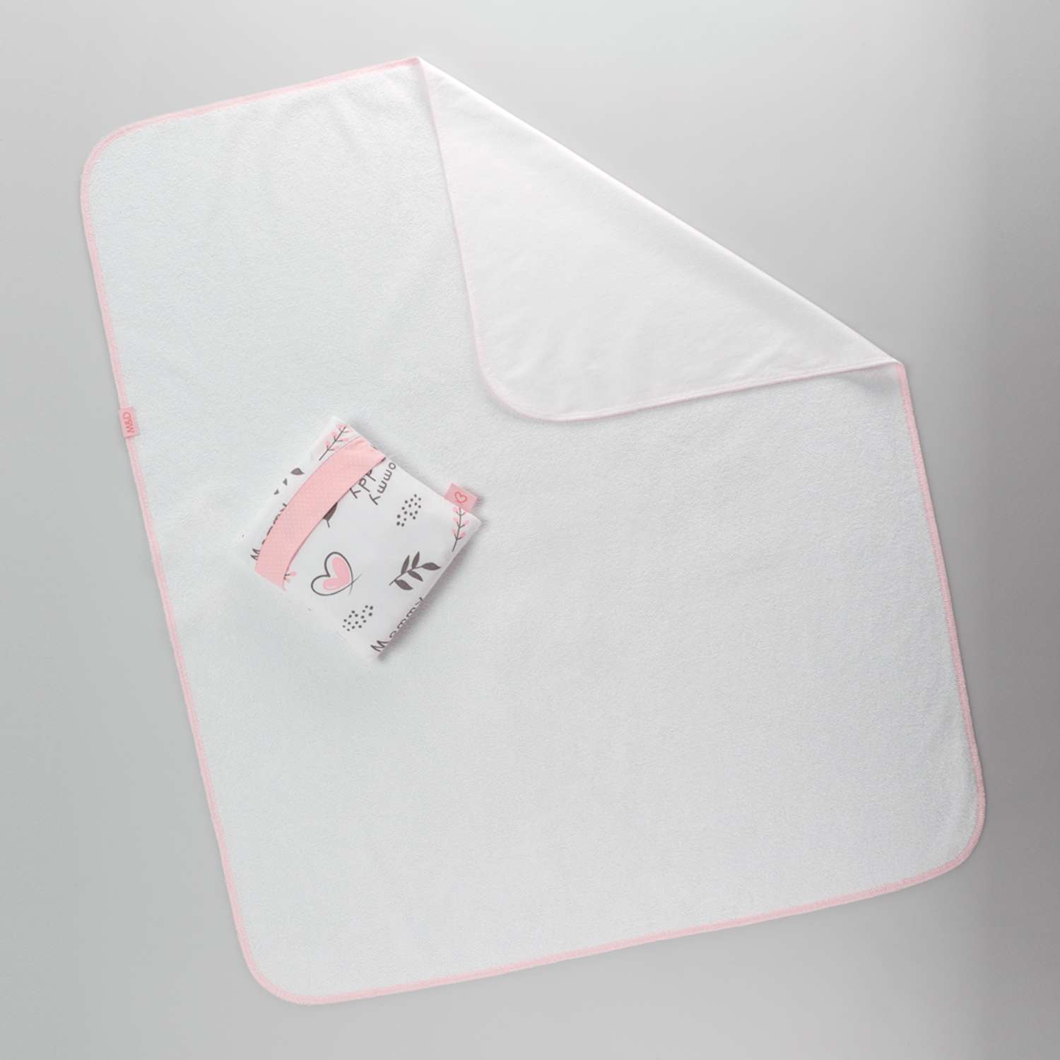 Клеенка-пеленка многоразовая Mrs.Stretch Mr.Jersy непромокаемая цвет белый-розовый 60х80 см - фото 1