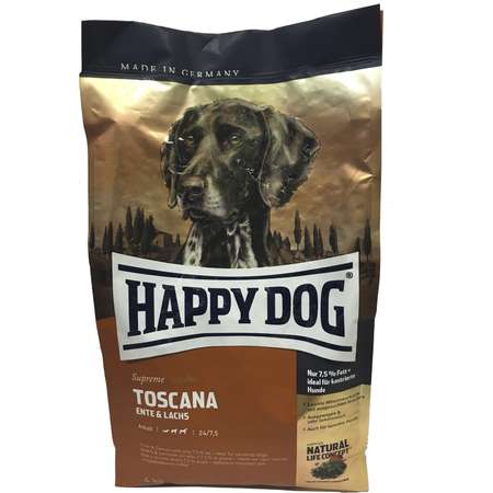 Корм для собак Happy Dog Supreme Sensible Тоскана утка-лосось 4кг
