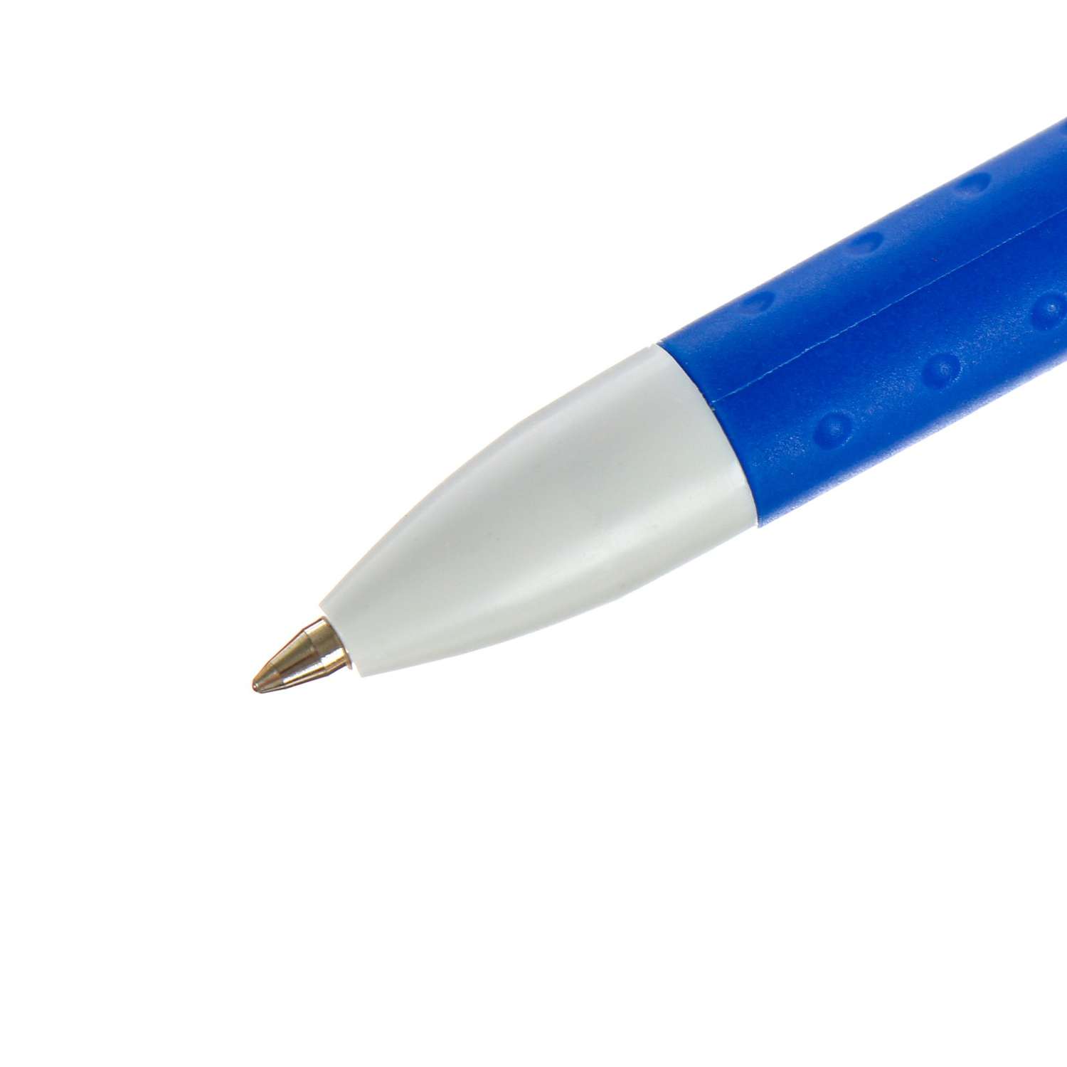 Ручка Sima-Land гелевая 0.5 мм синяя корпус белый с резиновым держателем - фото 4