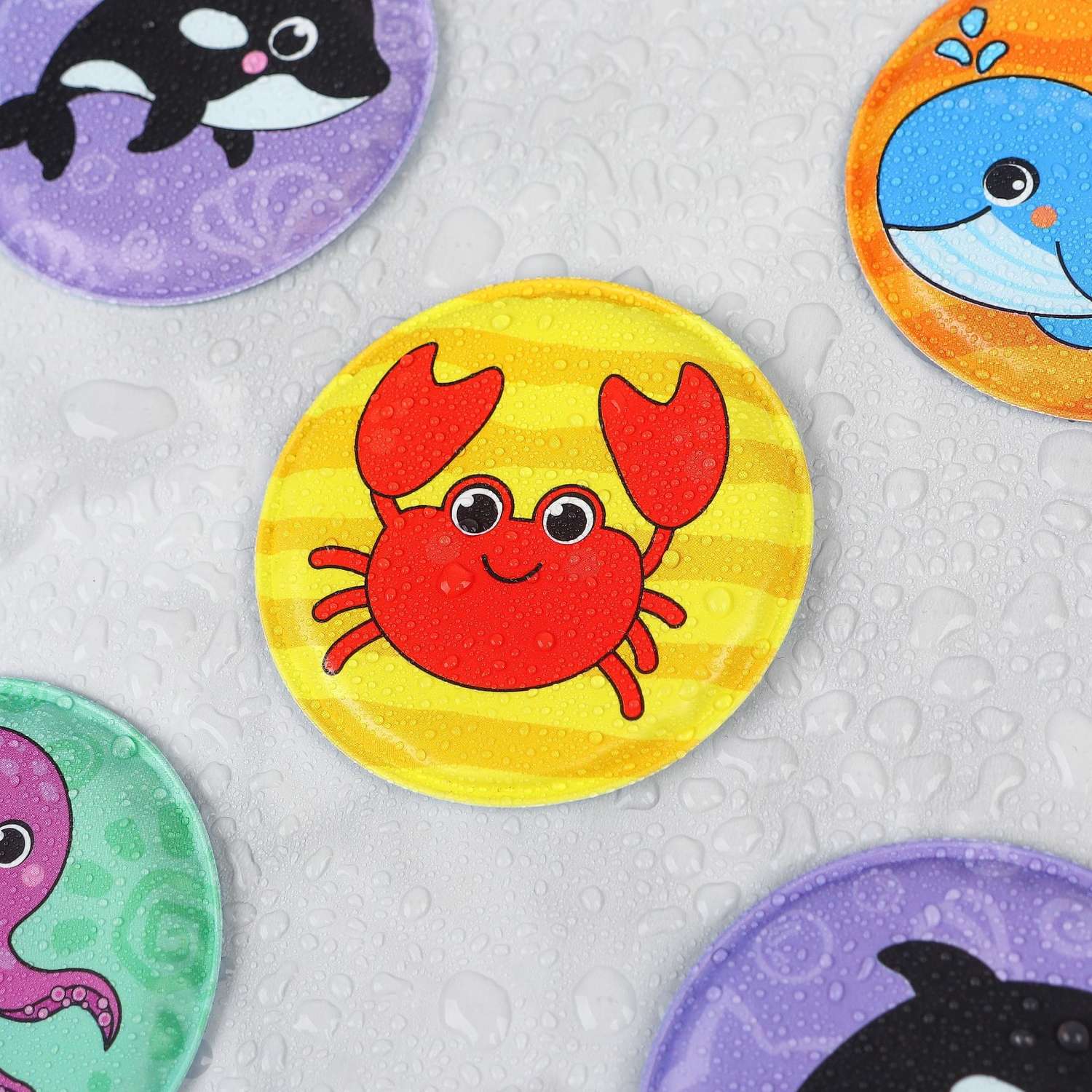 Мемо-игра: Крошка Я развивающие наклейки для игры в ванной «Морские животные» - фото 11